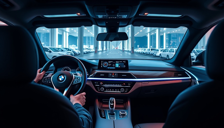 BMW interior with panoramic iDrive display and futuristic dashboard.