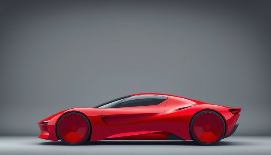 Sleek red concept car illustrating Honda Nissan merger