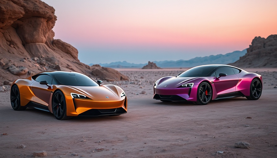 Jaguar electrification concept cars on alien terrain.