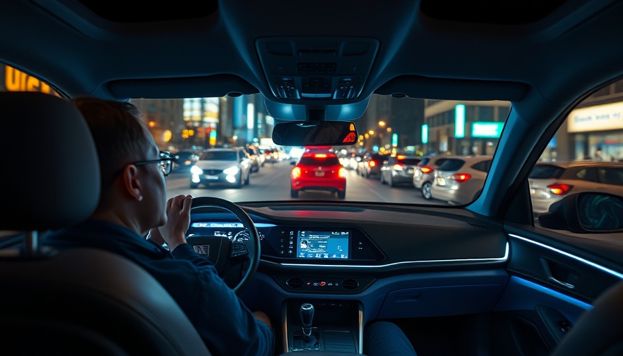 GM Cruise autonomous car driving at night in the city.