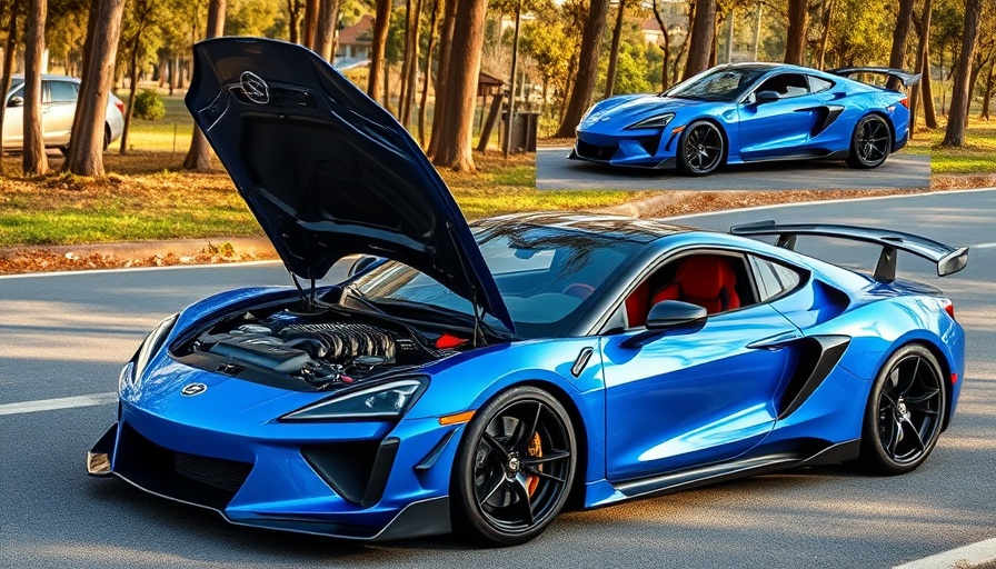 Vibrant blue Japanese sports car showcasing its features.