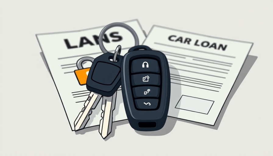 Illustration depicting auto loan document with car keys for digital fraud prevention