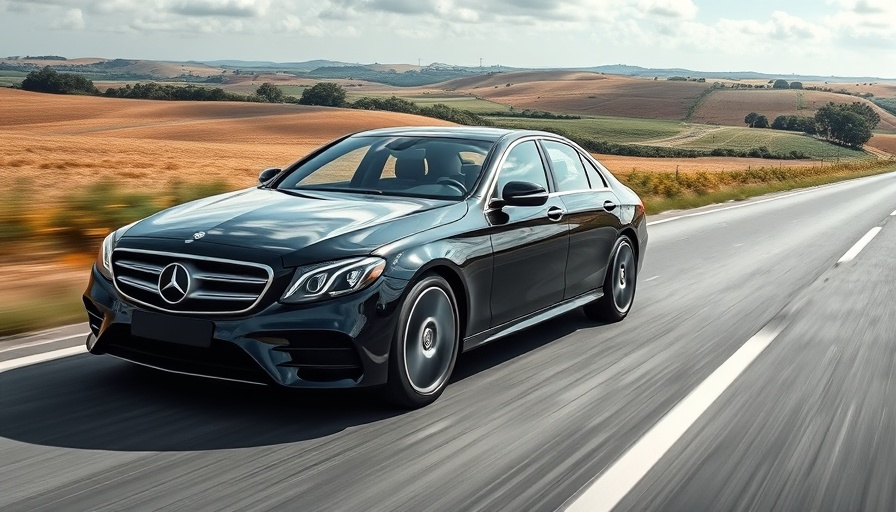 Mercedes-Benz with DRIVE PILOT cruising on a highway.
