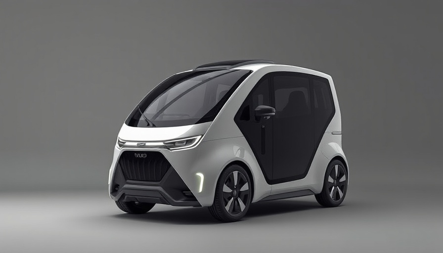 Sleek autonomous logistics vehicle in a studio setting.