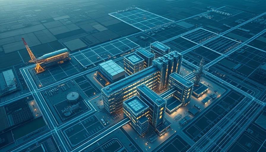 Futuristic factory blueprint with dynamic grid overlay, 2025 Honda Prelude.