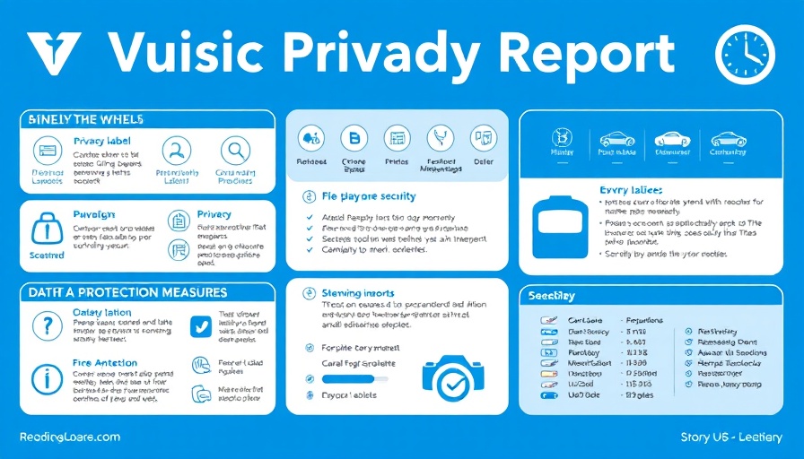 Automotive privacy report with privacy labels and protections.