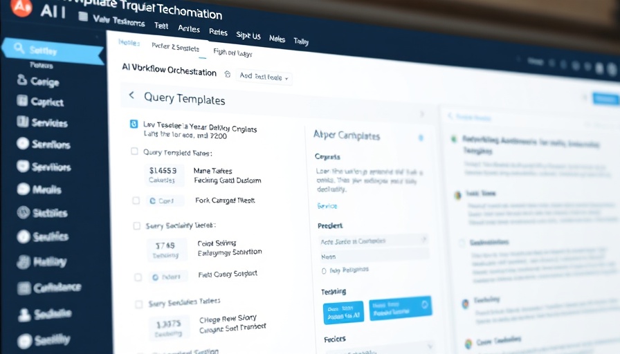 AI workflow orchestration dashboard interface with query templates.