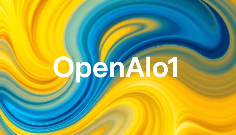Vibrant OpenAI o1 model abstract yellow and blue swirl