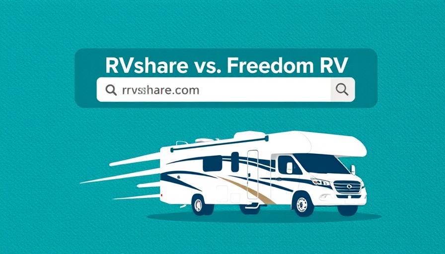 RV rentals comparison graphic with RVshare and Freedom RV.