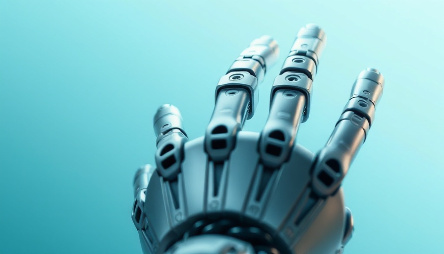 Robotic hand representing RPA Contact Center technology.