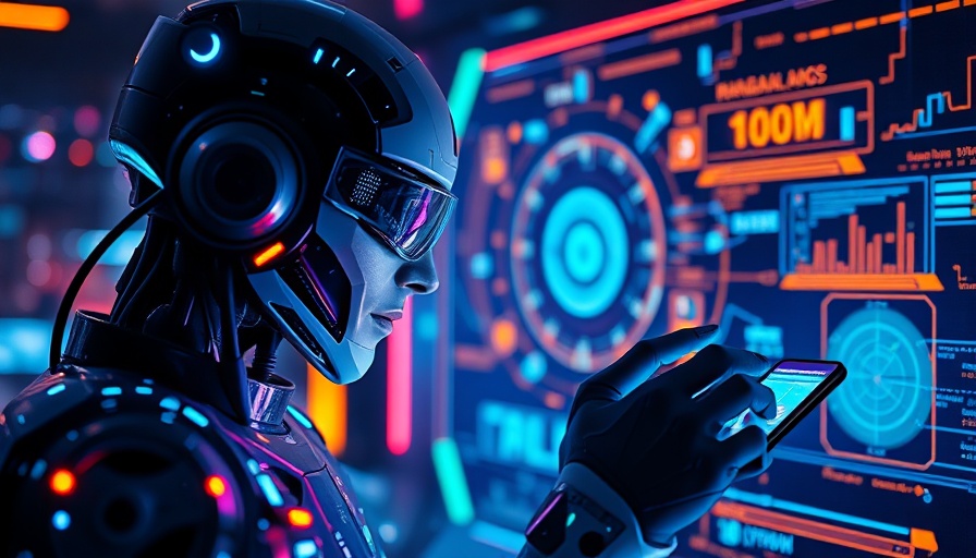 Futuristic agentic AI with holographic data interface.
