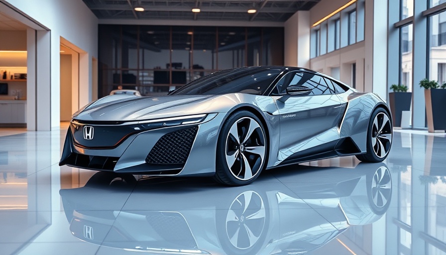 Futuristic Honda Prelude 2026 in a sleek, modern showroom.