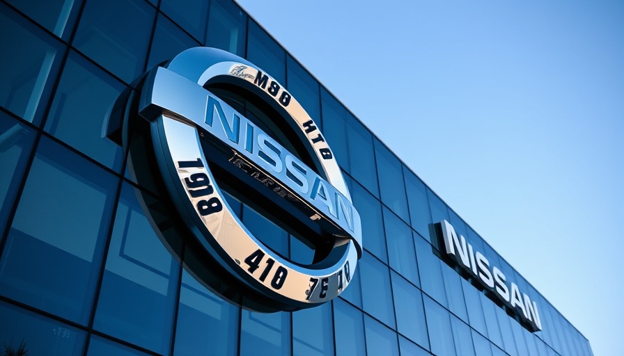 Nissan logo on building symbolizing Nissan Honda merger influence