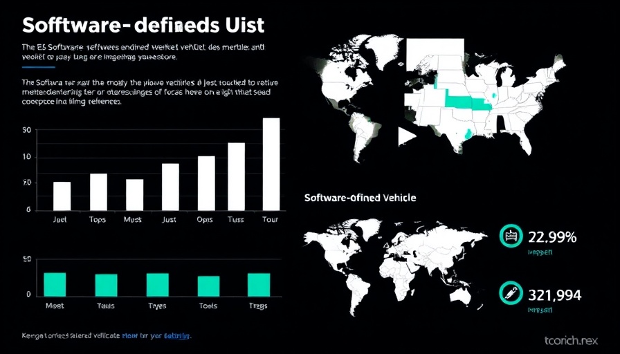 Software-defined vehicles market share data infographic.
