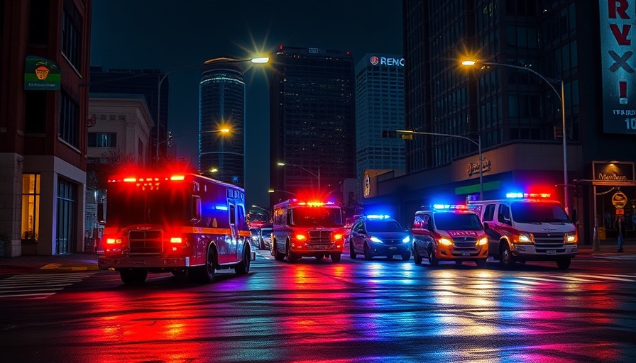 Reno hit and run incident at night with emergency vehicles
