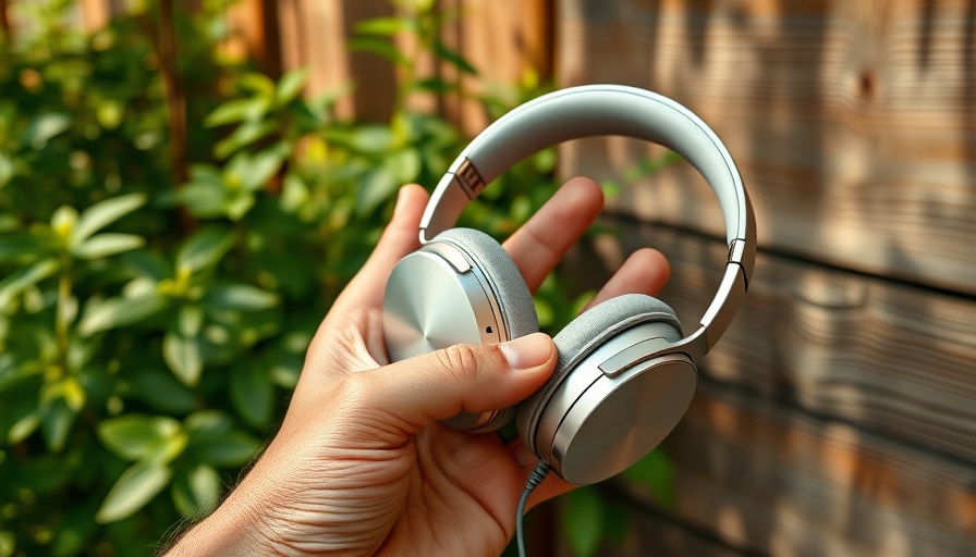 AirPods Deals: silver headphones in outdoor setting