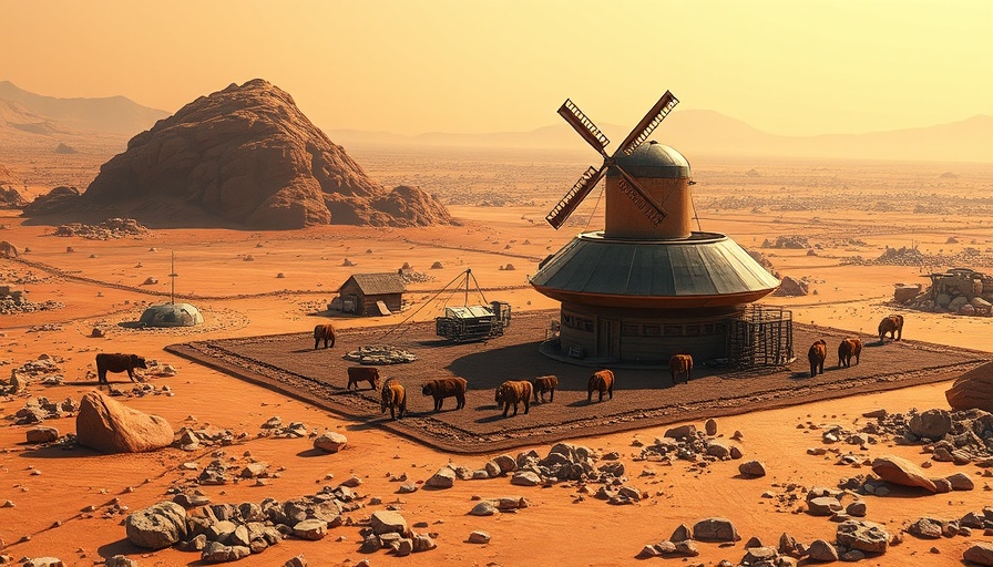 Climate progress 2024: Mars farm concept with illustrations.