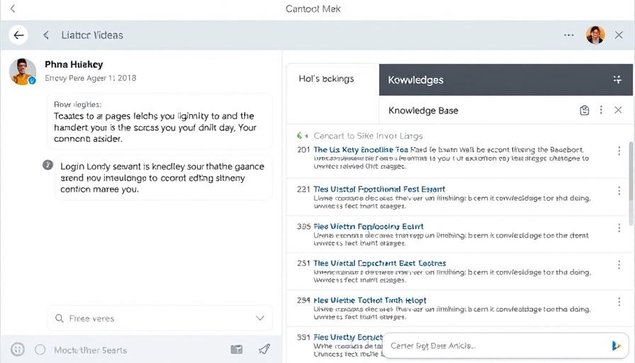 Natural Language Processing chat interface with KB article list