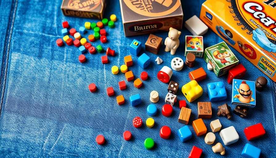 Collage of popular family board games on blue background.