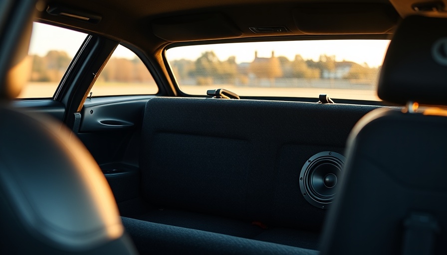 Interior view of an Escort RS Cosworth with custom audio setup.