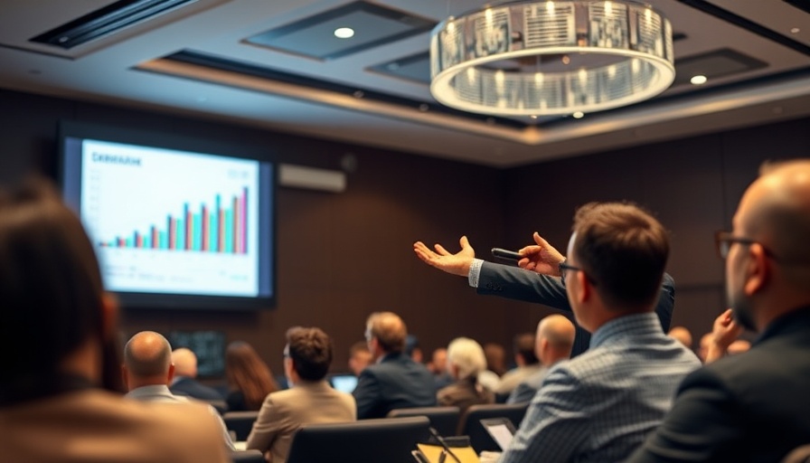 Executive presenting Renault and Nissan data at automotive industry conference.
