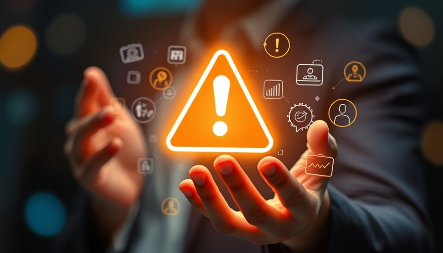 Tech failures 2024 warning sign in hands with digital symbols