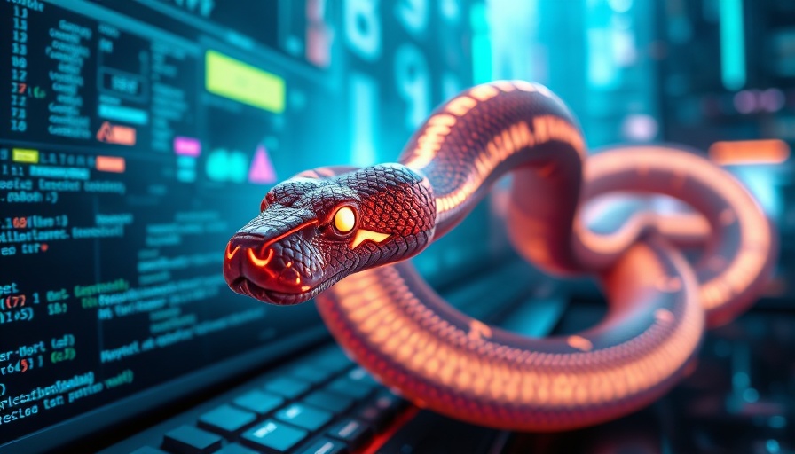 Futuristic Python agent in digital environment, code background
