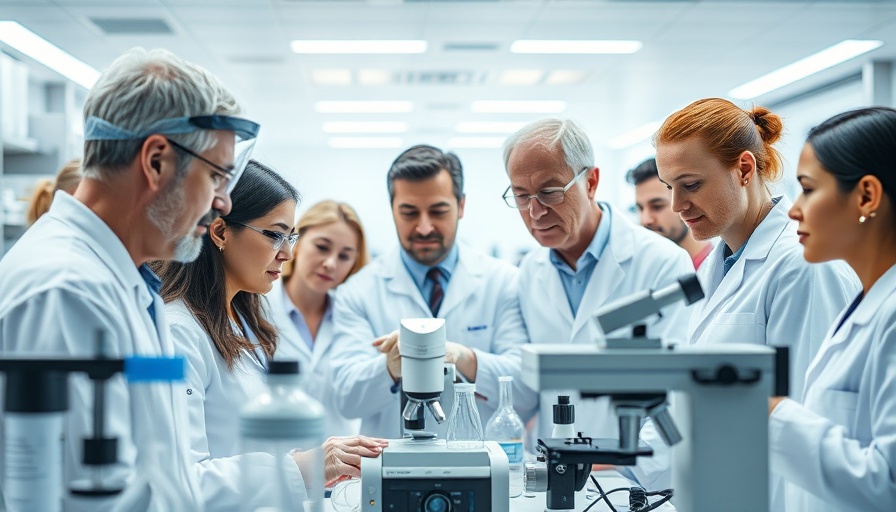 Scientists conducting clinical trials in a high-tech lab.