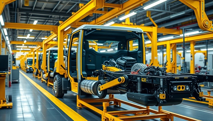 Right-to-repair assembly line showing truck construction process.
