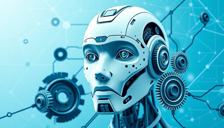 Futuristic AI robot head illustrating AI solutions concept.