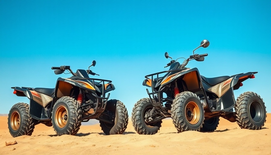 Rugged ATVs on sandy terrain exemplifying the powersport market