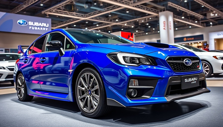 Subaru Tokyo Auto Salon showcase with modern design and lighting.