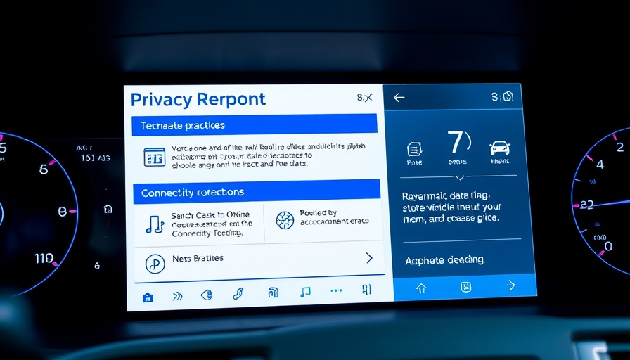 Privacy4Cars dashboard with vehicle privacy report and data practices.