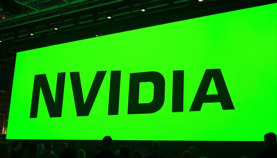 Nvidia AI green logo display at tech event.