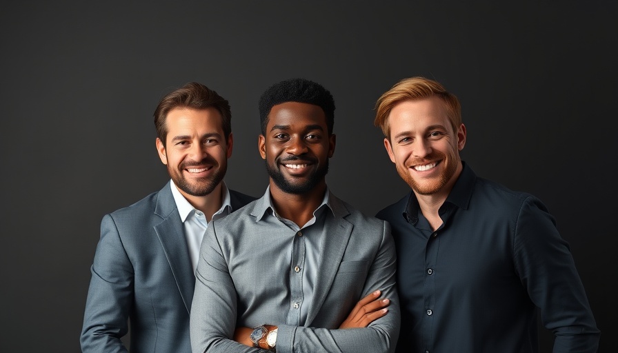 Diverse businessmen posing confidently; Digital Identity Verification.