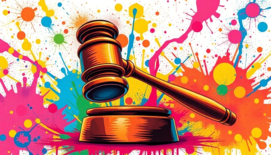 FTC fine AI concept with colorful gavel illustration.