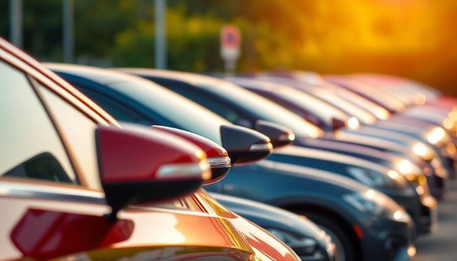Auto refinancing imagery showing parked cars with reflections.
