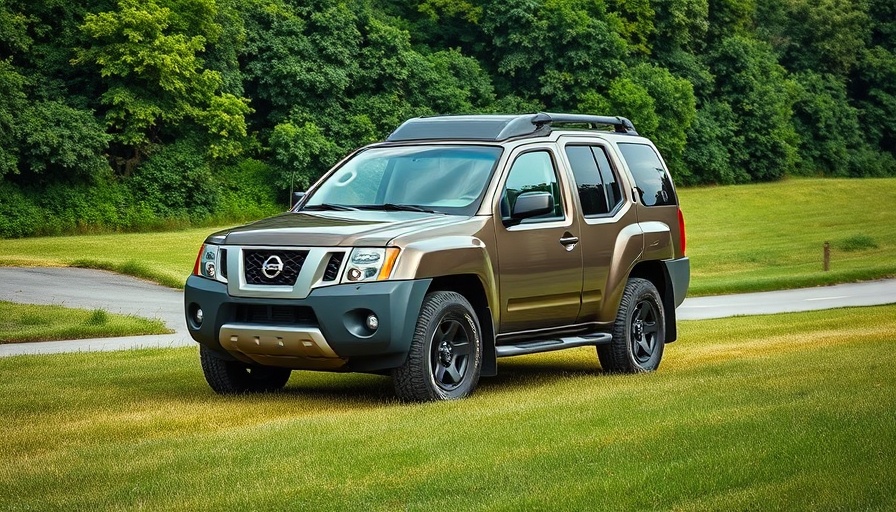 Rugged Nissan Xterra parked in nature