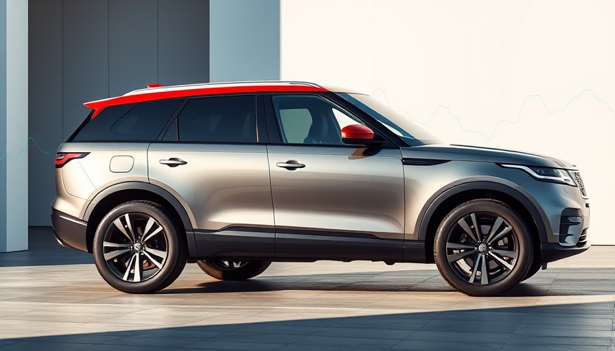 Modern SUV with digital graph overlay representing cheap car sales.