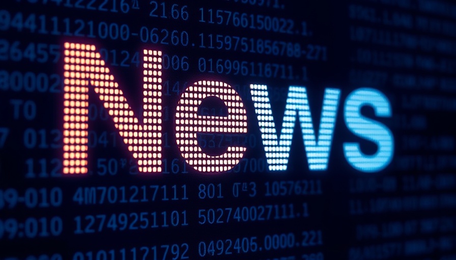 Digital 'news' text against data background, AFSA conference safety relevance.