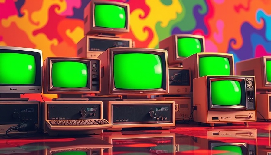 Programming languages 2025 futuristic retro computers, colorful abstract.