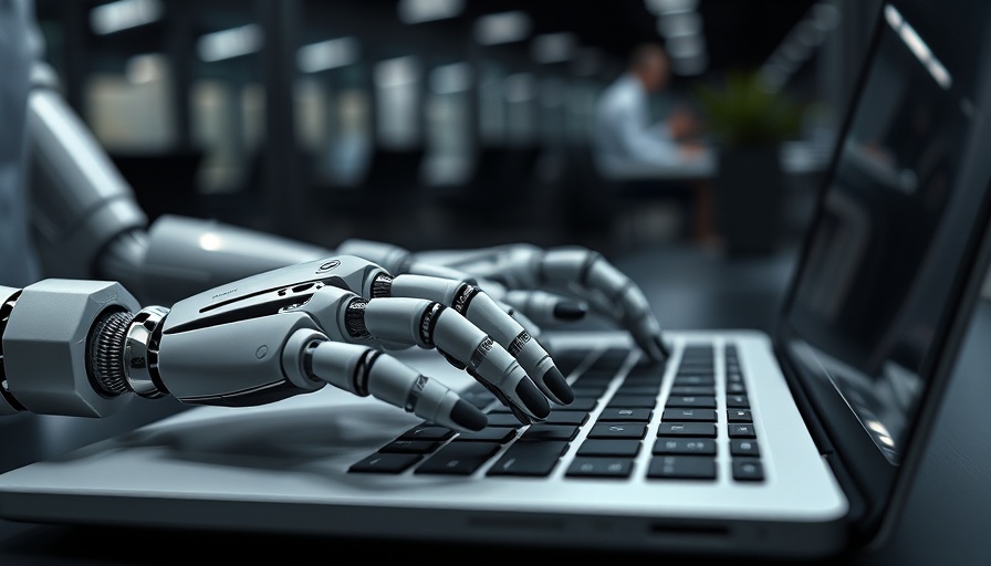 AI in Research Delivery: robotic hands at a laptop