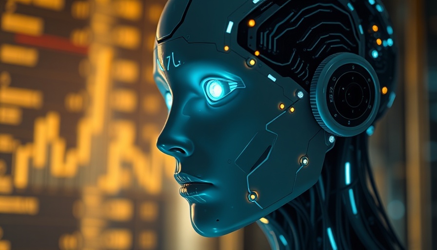 AI healthcare solutions visualized with futuristic humanoid head.