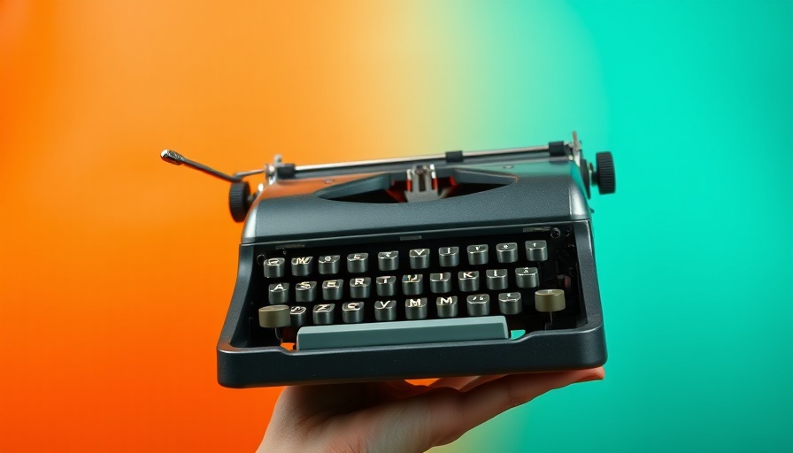 Small language models concept with vintage typewriter on hand.