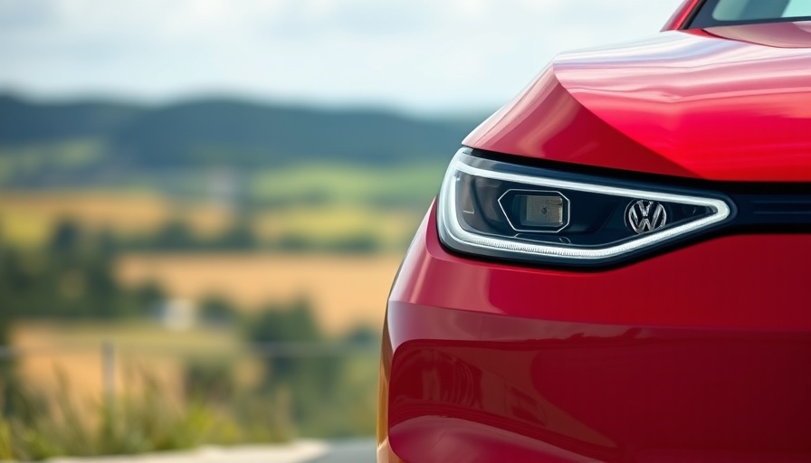 Volkswagen ID.4 sleek front view with sharp headlights.