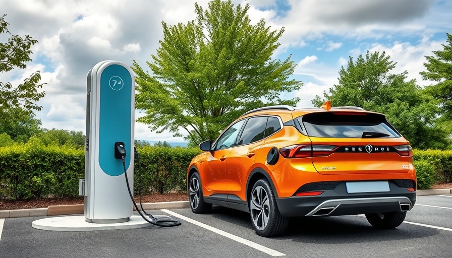 GM electric vehicle charging at modern station in parking lot