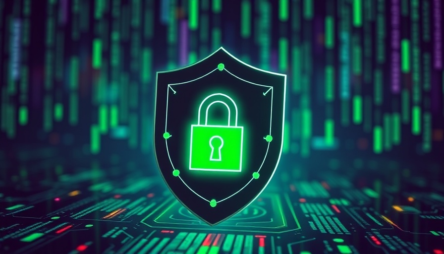 Futuristic green digital shield representing AI cybersecurity.