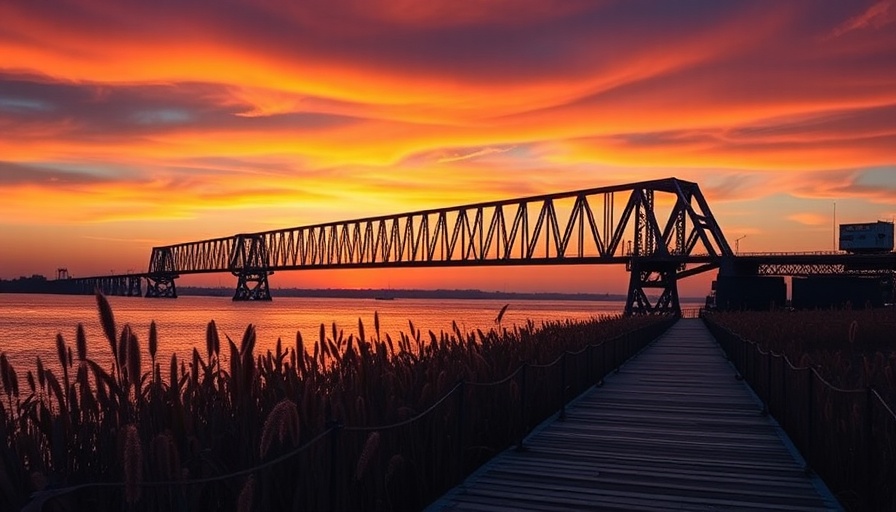 Connecticut state parks sunset bridge and pier scenery