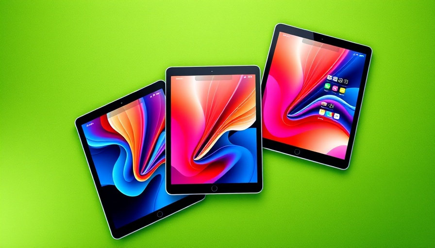 iPads displaying creative content on green background for iPad 2025 Guide