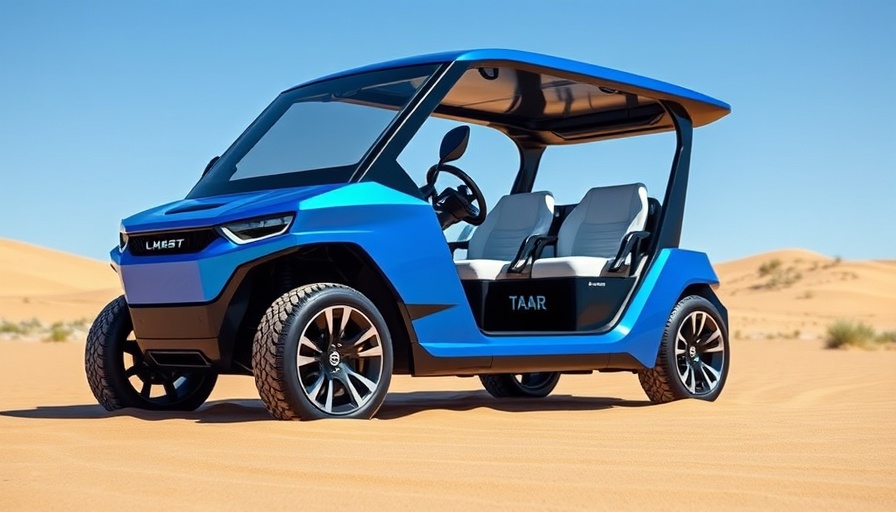 Futuristic golf cart with touchscreen in desert, Pierer Mobility Restructure